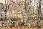 Camille Pissarro There are rock scenery oil painting